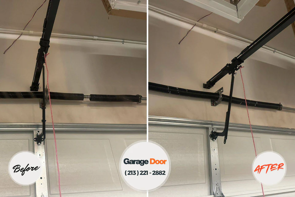 Before and after: garage door repair Sterling, AK